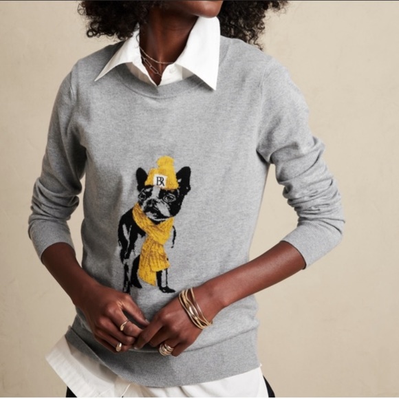 Banana Republic Sweaters - 🆕 Banana Republic French Bulldog Intarsia Sweater